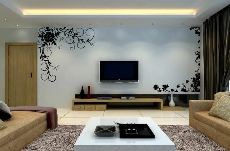 Красивые стены в интерьере гостиной фото Modern TV Cabinet Designs for Your Living Room