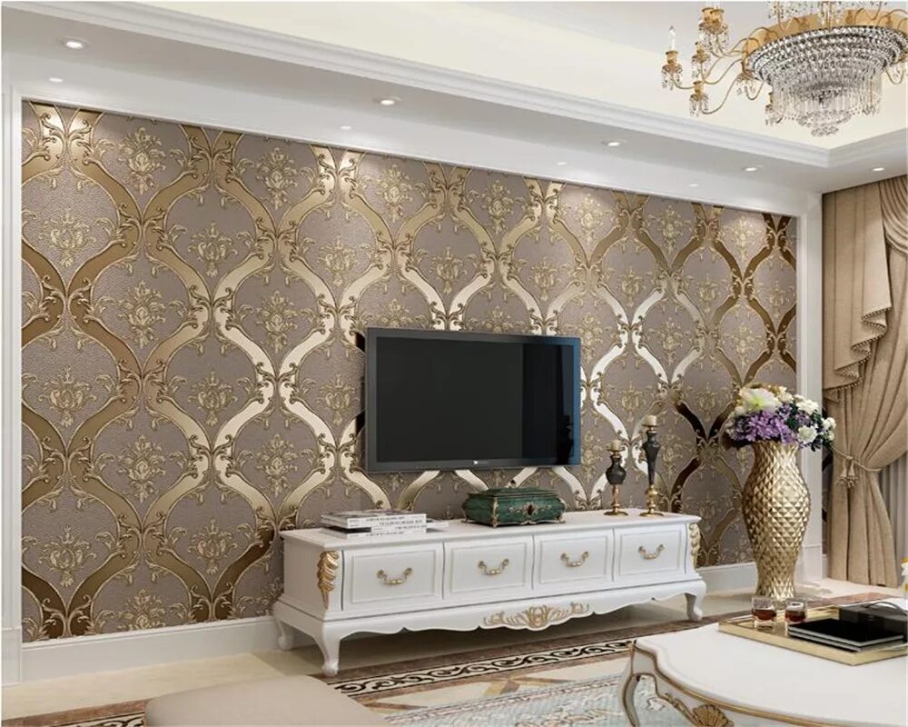 Красивые стильные обои фото Beibehang Wallpaper European thick suede wallpaper bedroom living room sofa TV f