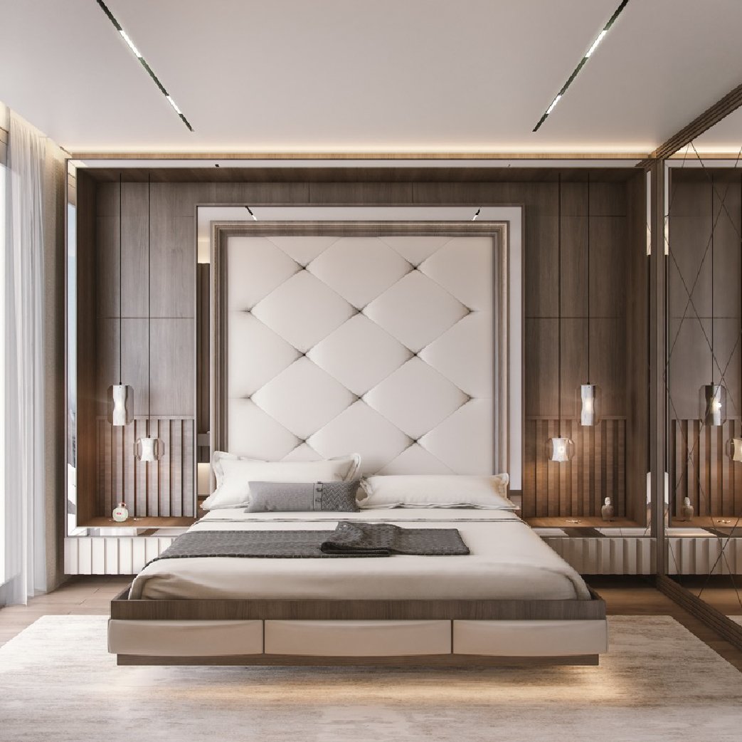 Красивые стильные спальни фото Modular bed - 64 photo