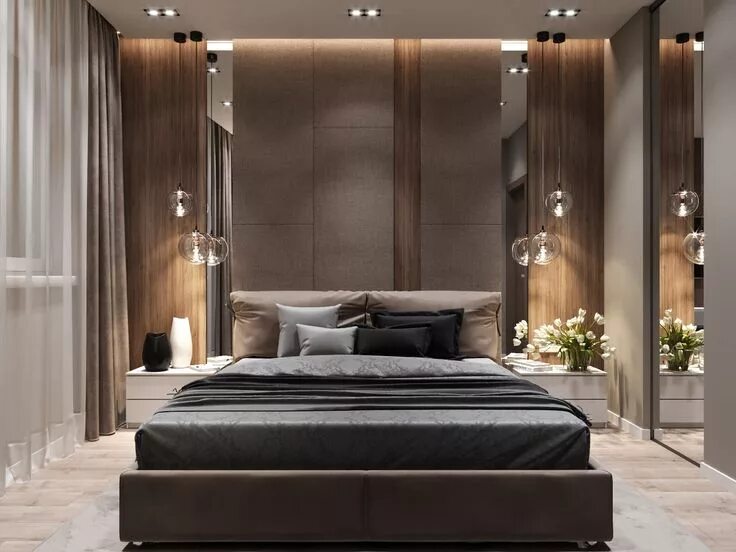 Красивые стильные спальни фото Москва 100 кв.м. - 22 photos VK Bedroom design, Luxurious bedrooms, Modern bedro