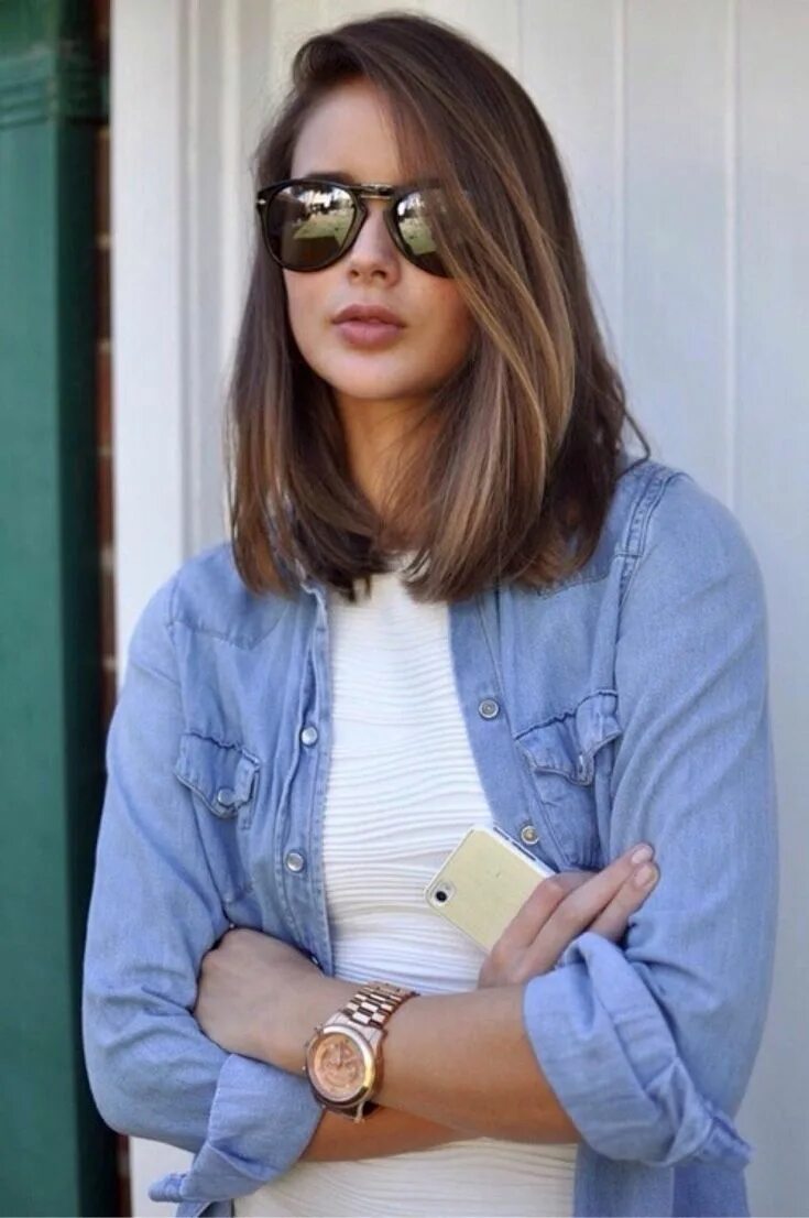 Красивые стрижки длинное каре dlinnoe_kare (23) Corte de pelo moreno, Corte de pelo medio, Cortes de pelo medi