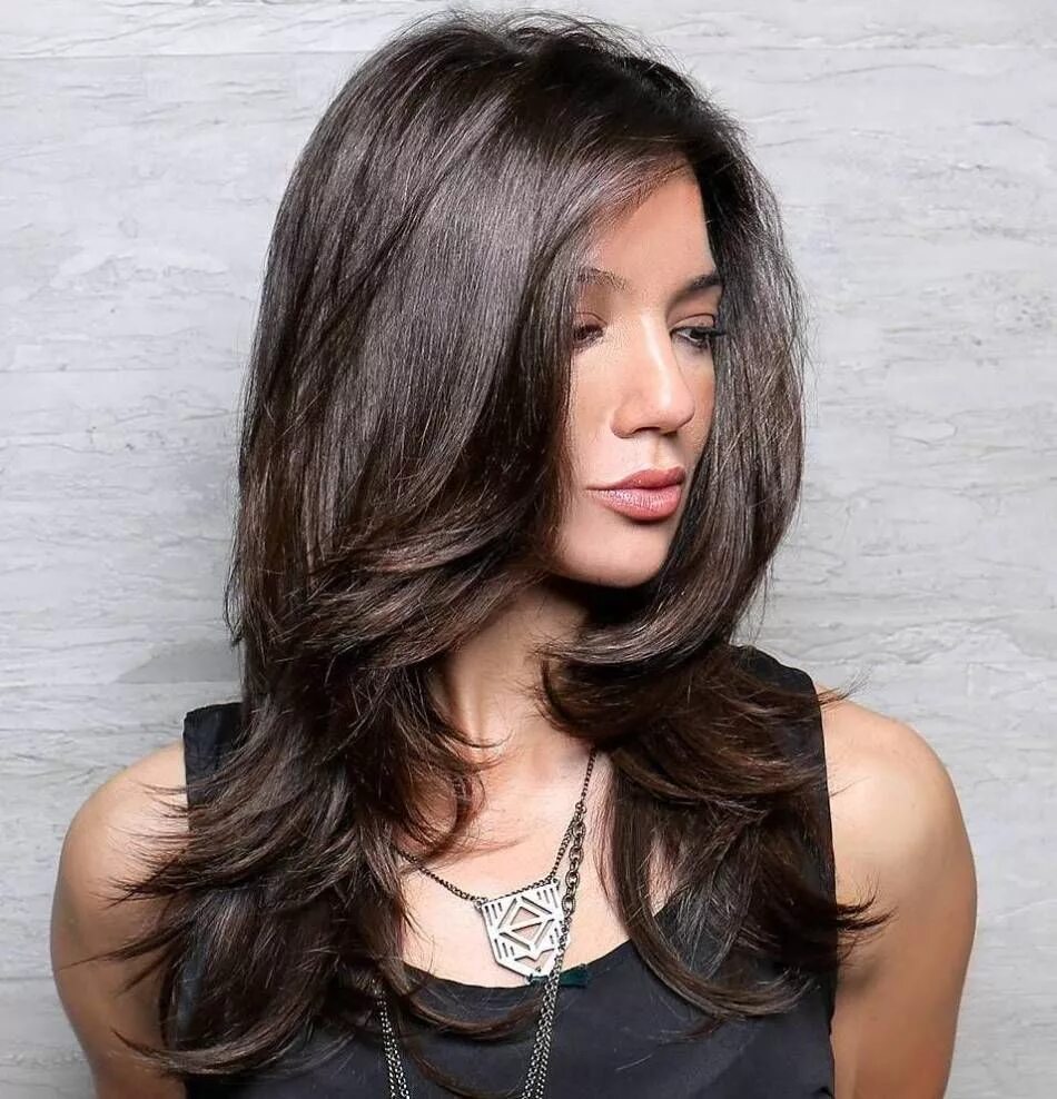 Красивые стрижки на длинные волосы Long Layered Haircut For Thick Hair Cortes de pelo largo, Cortes de pelo, Corte 