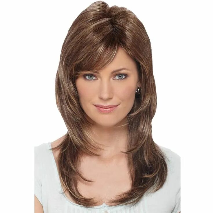 Красивые стрижки на длинные волосы для женщин Estetica Designs Dixie Pure Stretch Cap Wig features mono crown. It is long razo