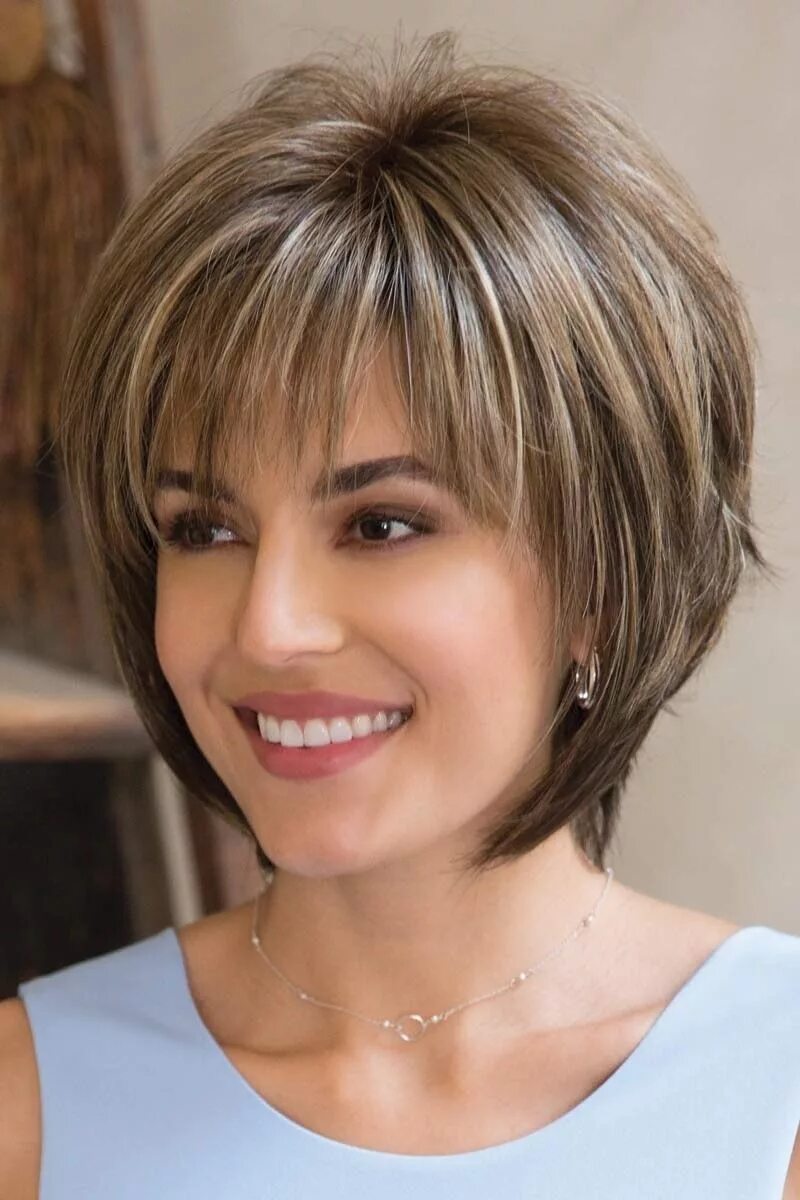 Красивые стрижки на короткие волосы с челкой Reese PM Wig by Noriko Short hair cuts, Medium hair styles, Layered haircuts for