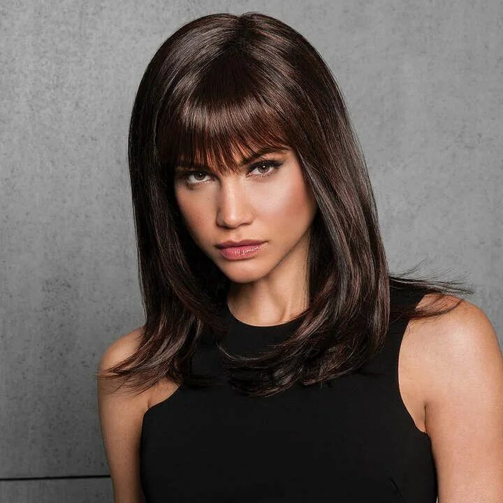 Красивые стрижки с челкой Hairdo. by Jessica Simpson & Ken Paves Long With Layers Wigs #WomensHaircutsToSh