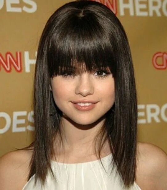 Красивые стрижки с челкой для девушки Latest Straight Hairstyles With Bangs THW 3 Bangs with medium hair, Medium hair 