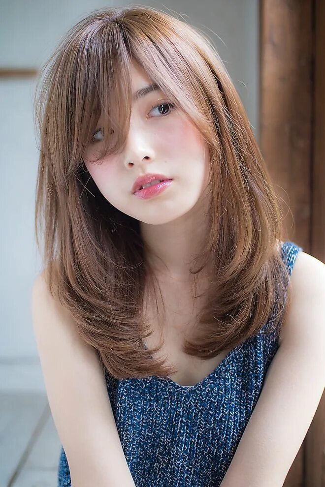 Красивые стрижки с челкой для девушки Pin on Hairstyle Long hair styles, Asian hair, Japanese hairstyle