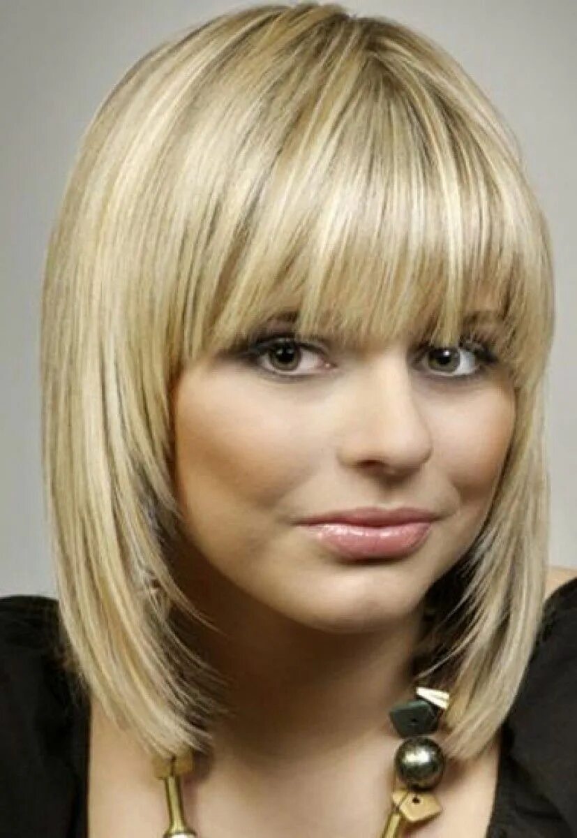 Красивые стрижки волос фото Стрижка каскад на короткие волосы фото 2016 с челкой Bangs with medium hair, Med
