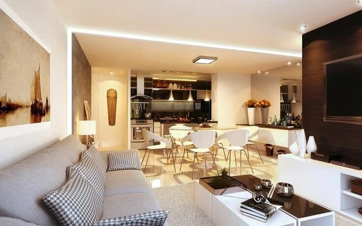 Красивые студии квартиры фото open space moderno dettagli classici Open concept living room, Apartment interio