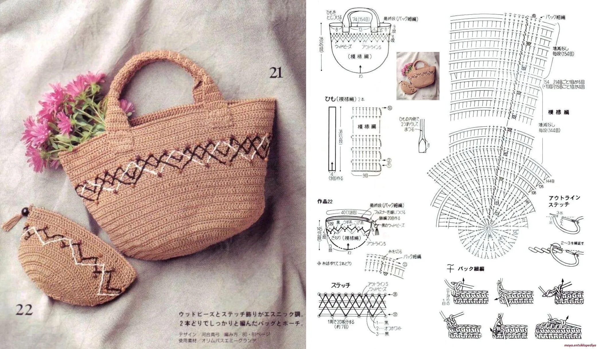 Красивые сумки крючком схемы Сумка крючком. Косметичка крючком. ВЯЗАНИЕ: СУМКИ Постила