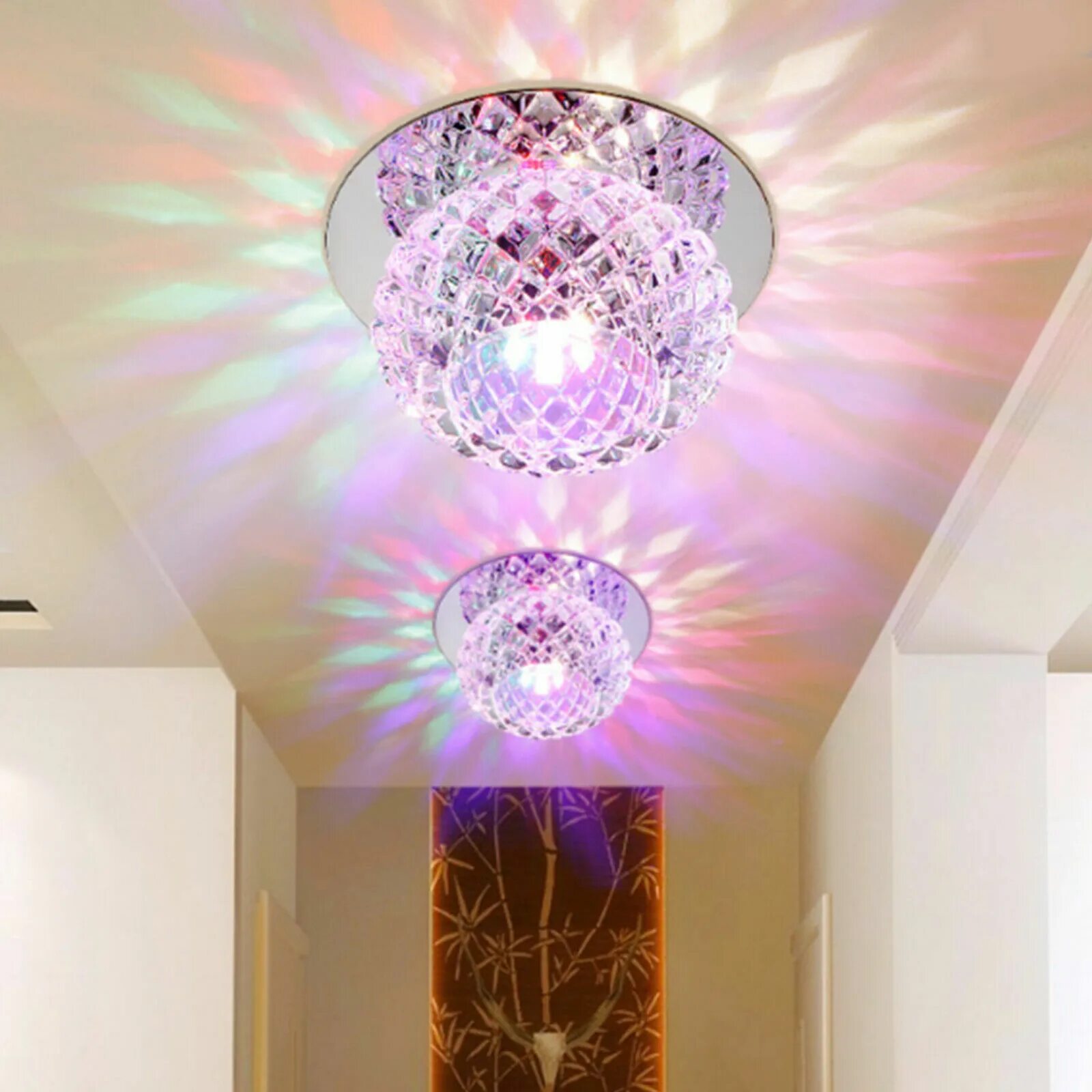 Красивые светильники на потолок фото Modern Crystal LED Ceiling Light Fixture Pendant Lamp Lighting Chandelier UK eBa