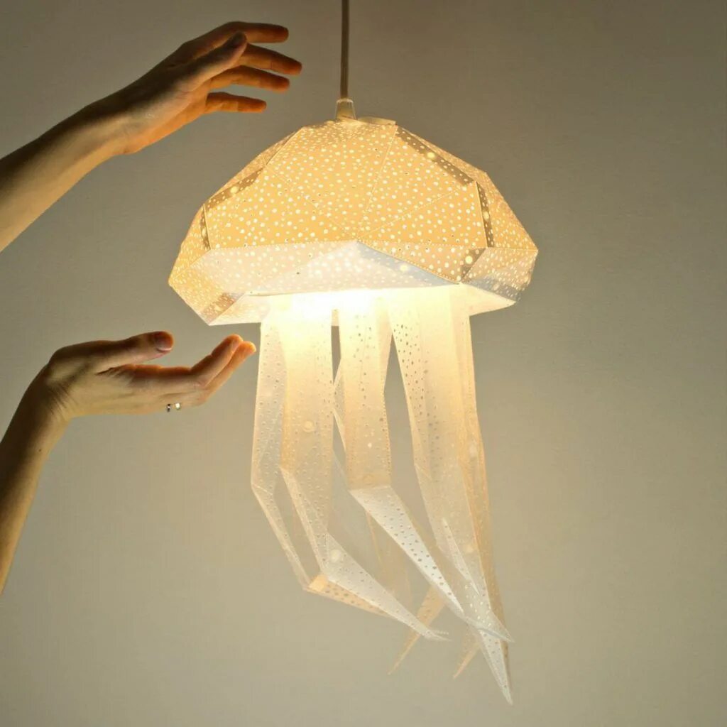 Красивые светильники своими руками Luminárias inspiradas em origamis e animais marinhos Luminárias inspiradas em or