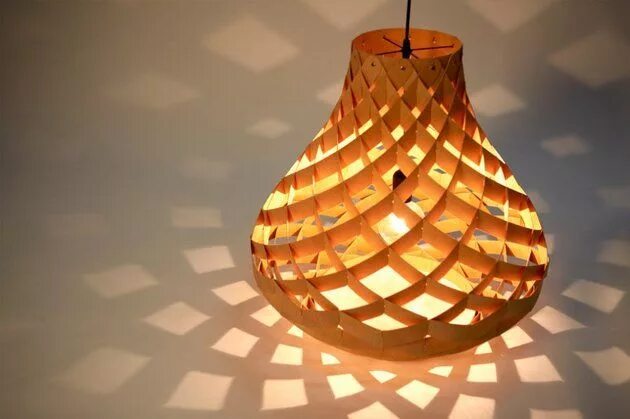 Красивые светильники своими руками Woven Bamboo Veneer Pendant Lighting by Edward Linacre Lamp decor, Diy pendant l