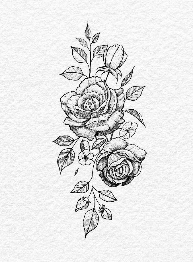 Красивые тату фото эскизы Roses by Bachz #tat Rose flower tattoos, Tattoos, Flower tattoo designs