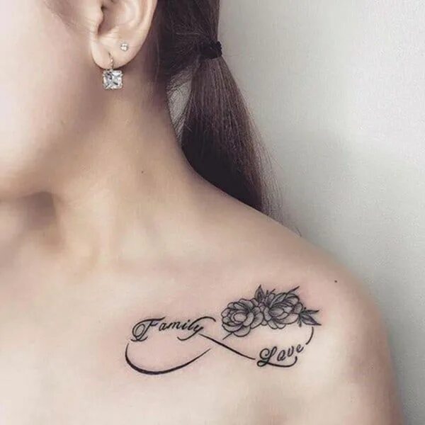 Красивые тату на ключице фото 160+ Infinity Tattoo With Names, Dates, Symbols And More (For Women) Infinity ta