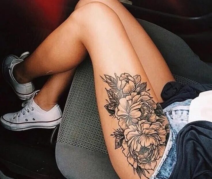 Красивые тату на ногу девушке фото Pin by My Info on tatuajes bebés Floral thigh tattoos, Leg tattoos women, Hip ta