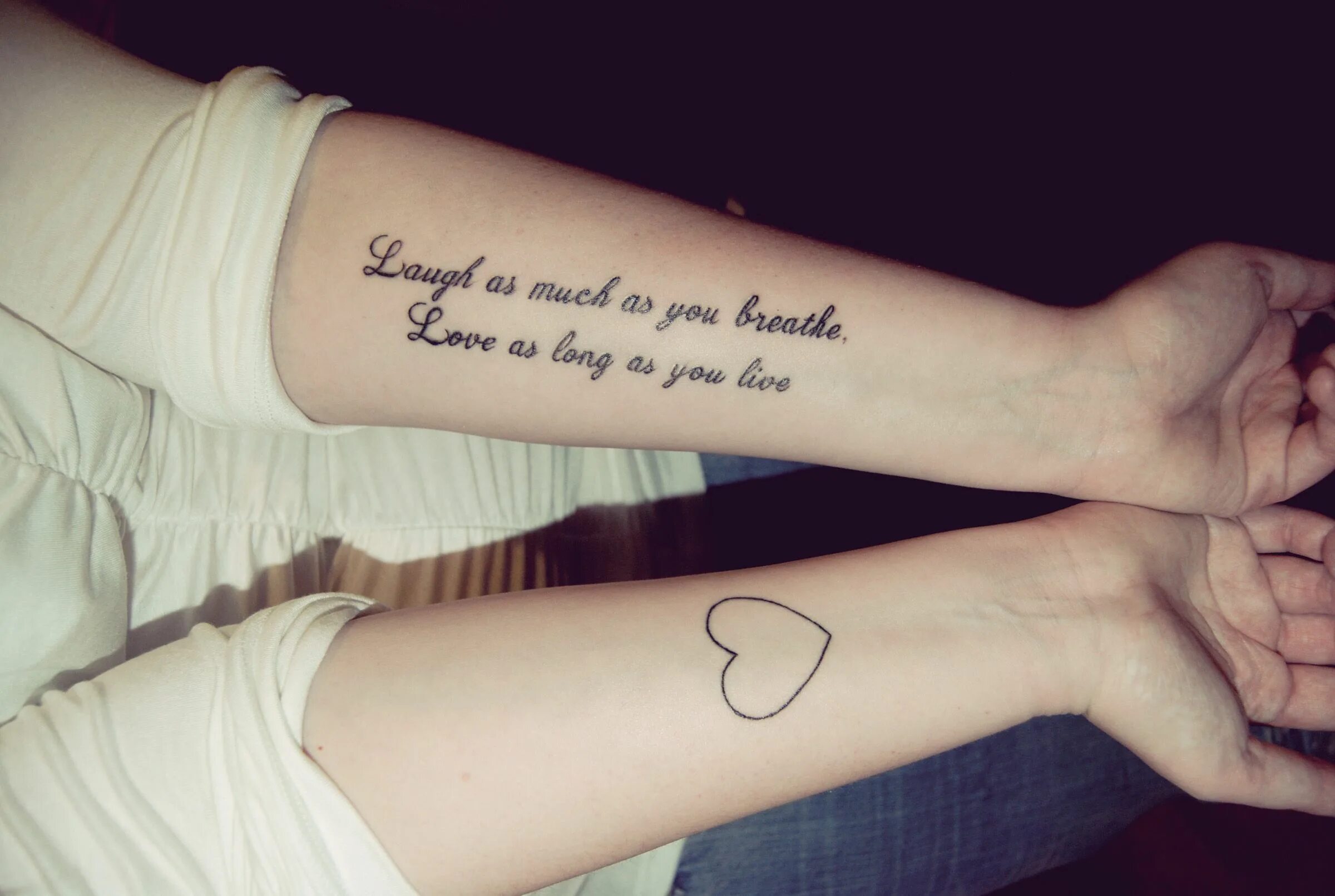 Красивые тату со смыслом фото "laugh as much as you breather, love as long as you live" Tattoo quotes, Picture