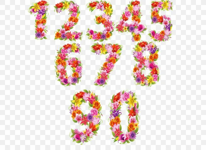 Красивые цифры для оформления ника Illustration Text Floral Design Font, PNG, 600x600px, Text, Body Jewelry, Comput