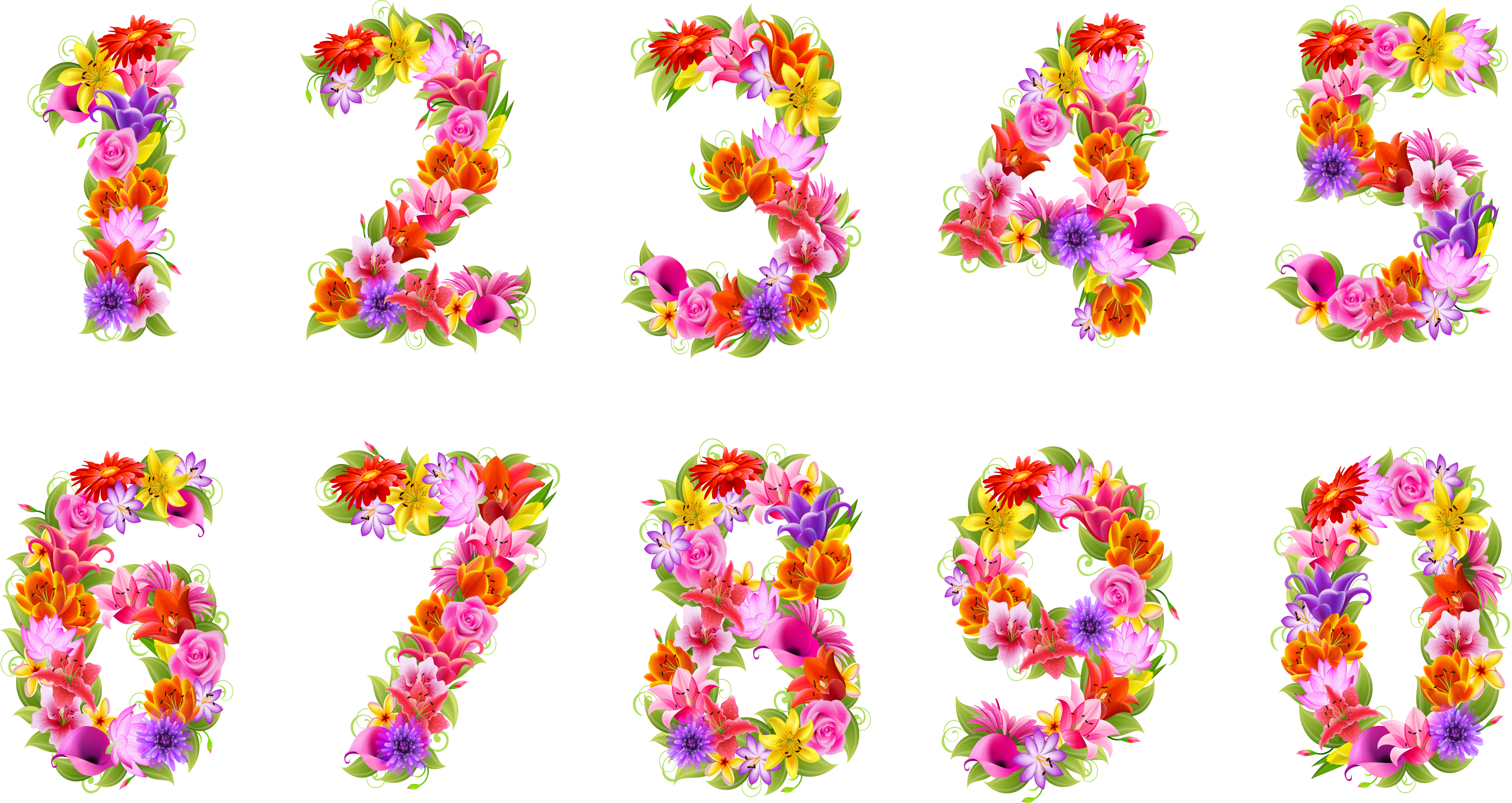 Красивые цифры для оформления ника Beautiful 1 20 1
