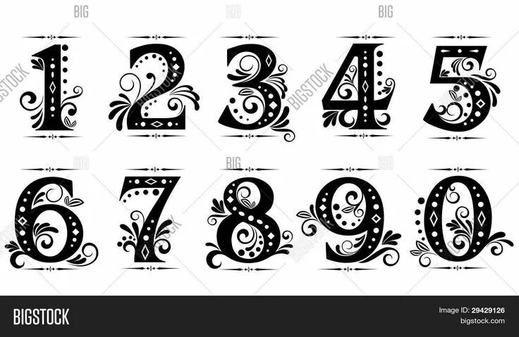 Красивые цифры для оформления скопировать Pin auf тату даты, цифры Schriften alphabet, Dekorierte weingläser, Katzen tatto