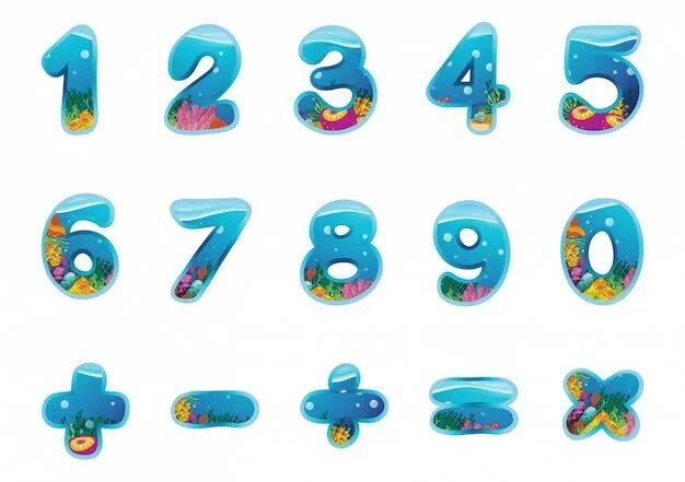 Красивые цифры для оформления в детском саду Numbers Set Изображения - скачать бесплатно на Freepik
