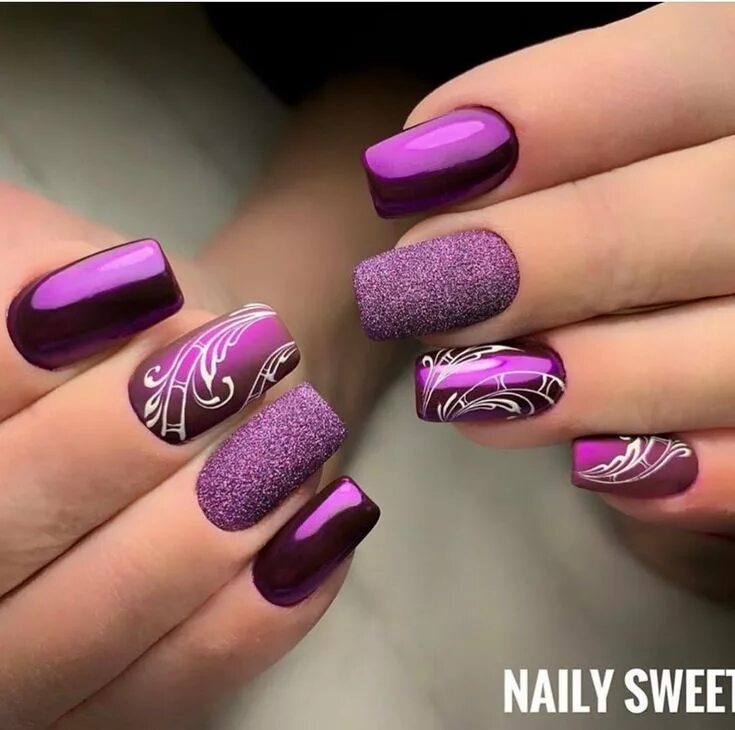 Красивые цвета дизайн ногтей Nails Violet nails, Purple nails, Nail designs