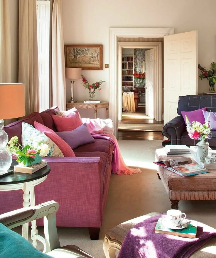 Красивые цвета в интерьере фото Las mejores telas para el salón: *elígelas y acierta! Eclectic living room, Coun