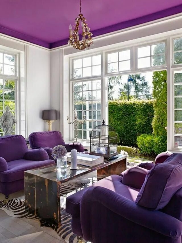 Красивые цвета в интерьере фото Blog - ASHLINA KAPOSTA Bloglovin' Purple living room, Room color combination, Li