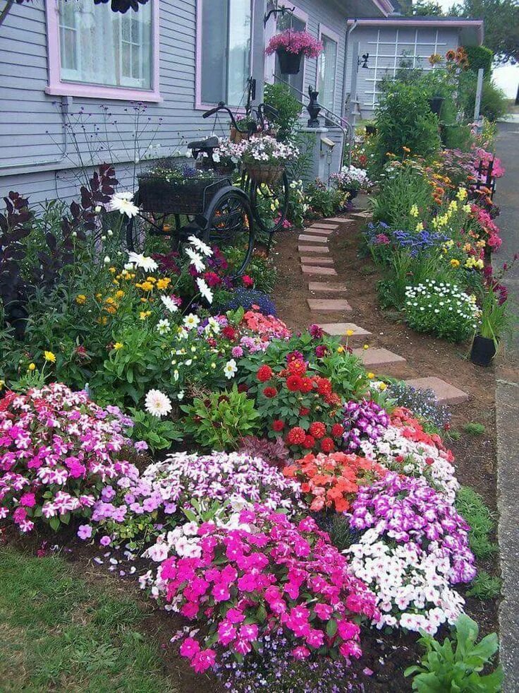 Красивые цветники на дачах фото Pin on Garden ideas Beautiful flowers garden, Cottage garden, Garden design