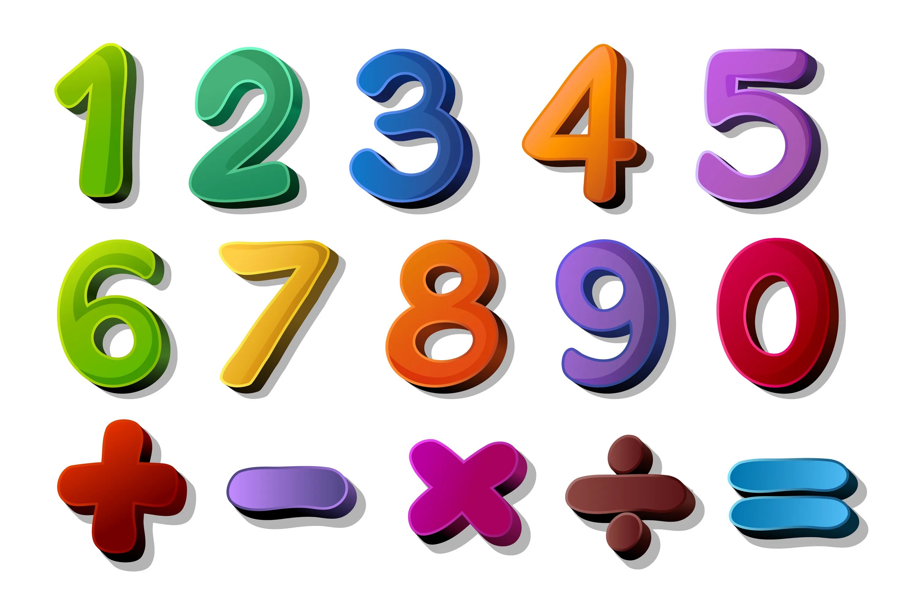 Красивые цветные цифры для оформления numbers and maths symbols 414879 Vector Art at Vecteezy
