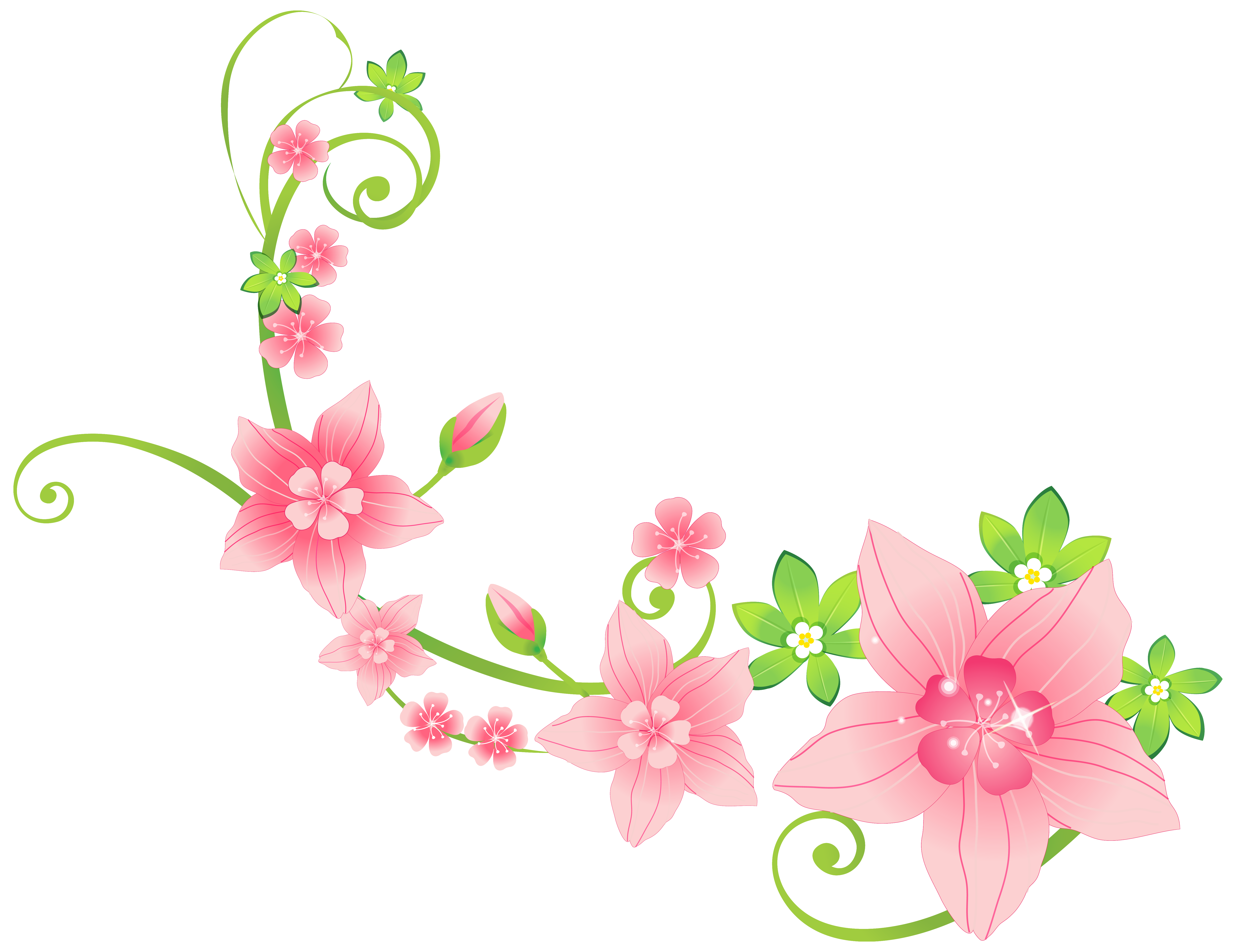 Красивые цветочки для оформления Pink Floral Decoration PNG Clip-Art Image Scrapbook flowers, Floral decor, Flowe