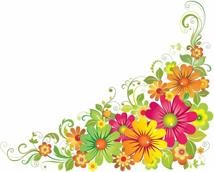 Красивые цветы для оформления стенгазеты уголки Flower border clipart, Clip art borders, Flower border
