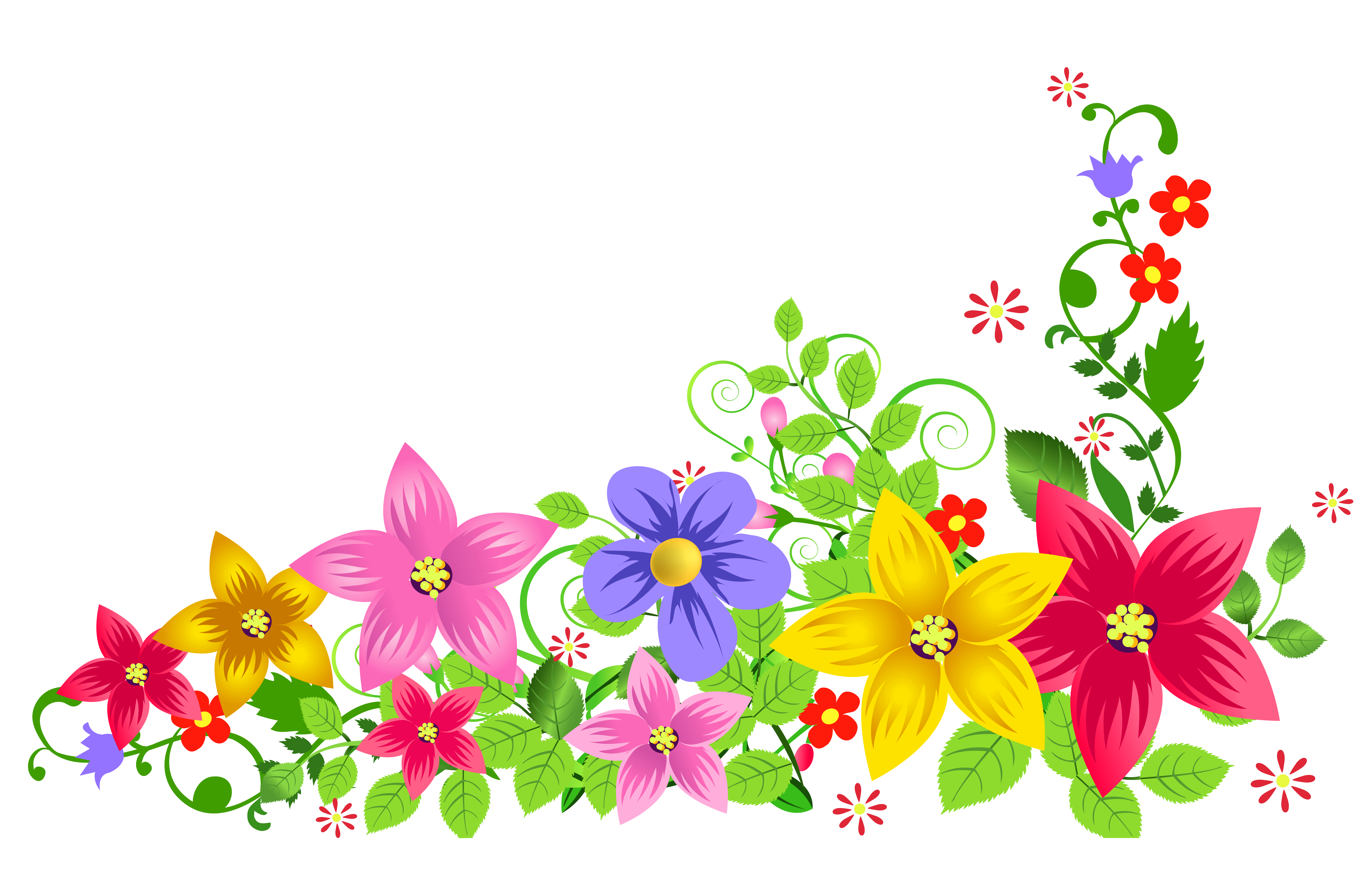 Красивые цветы для оформления стенгазеты Transparent Floral Decoration PNG Picture Gallery Yopriceville - High-Quality Im