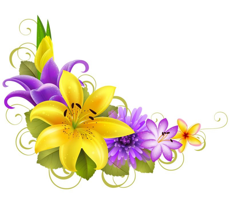 Красивые цветы для оформления стенгазеты уголки Blumen, Lilien, Clipart