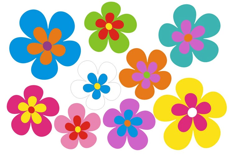 Красивые цветы вырезать для оформления распечатать цветные Hand crafts for kids, Hippie flowers, Cricut crafts