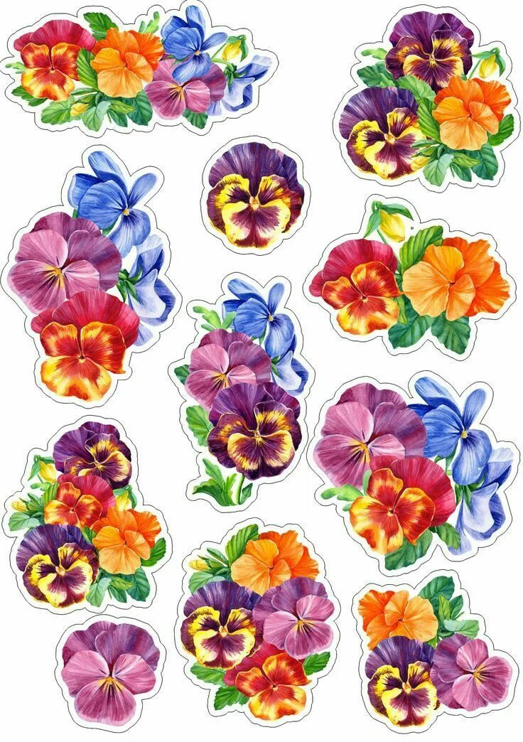 Красивые цветы вырезать для оформления распечатать цветные Pin on Sticker Printable Floral stickers, Scrapbook stickers printable, Scrapboo
