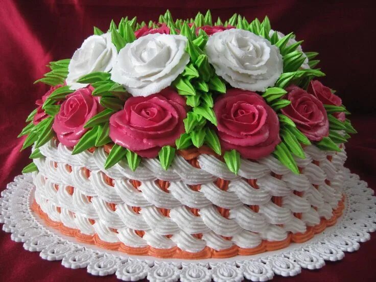 Красивые торты из крема фото Пин на доске Cake Цветочные торты, Красивые торты, Домашний торт на день рождени