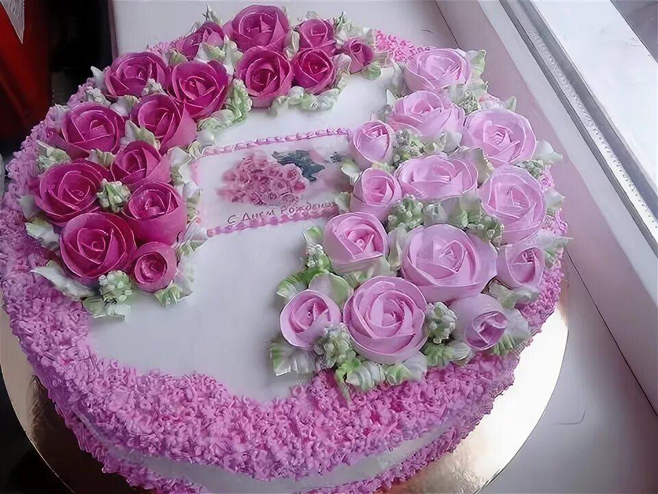 Красивые торты из крема фото Торт Нежность - YouTube Party cakes, Cake, Cream cake