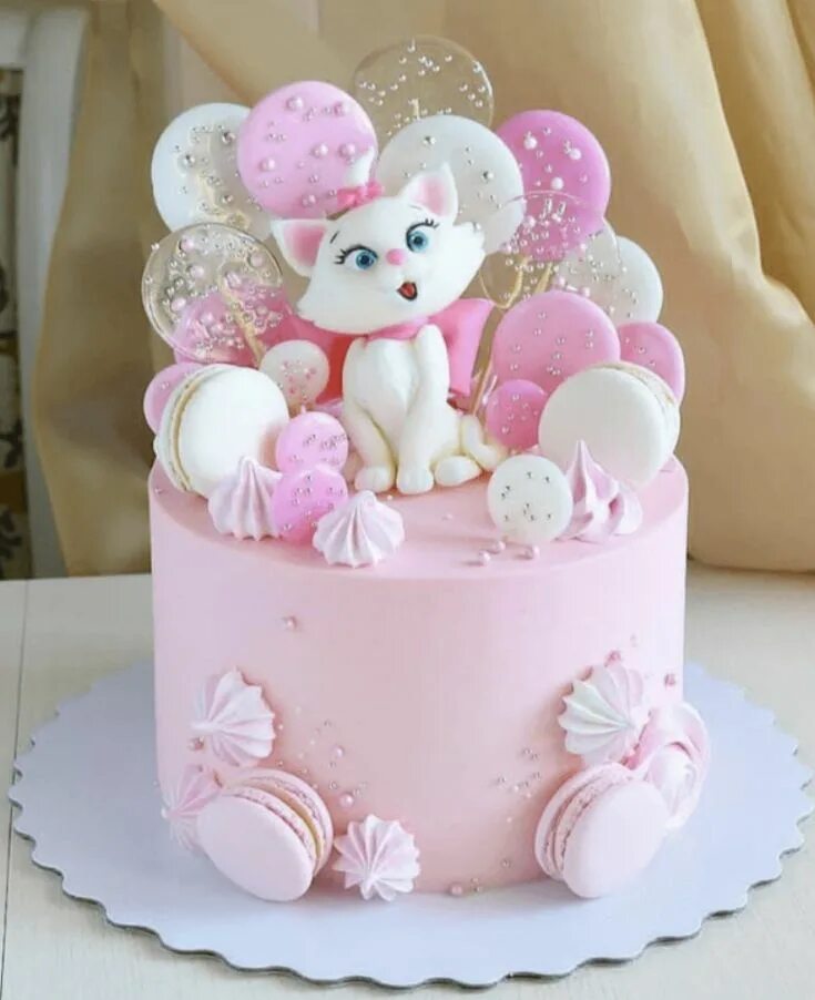 Красивые торты на год девочке фото Pin on Абстрактное Small birthday cakes, Birthday cake for cat, Baby first birth