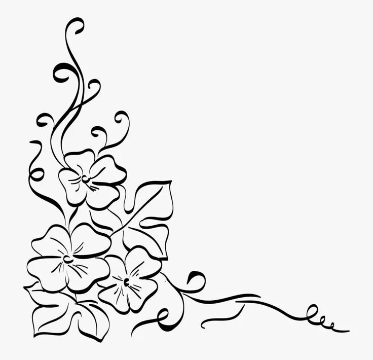 Красивые трафареты для оформления Floral Design Decorative Arts Drawing Flower Ornament - Corner Flower Border Dra