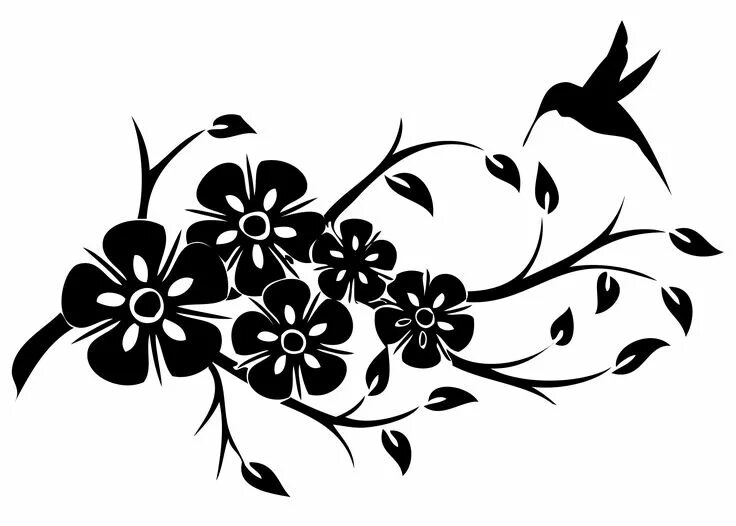 Красивые трафареты для оформления Flowers Tribals TattoosTattoosTattoos.net Black flowers tattoo, Clip art borders