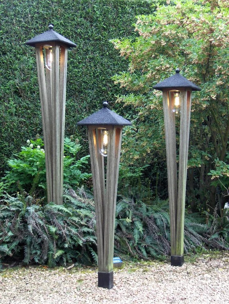 Красивые уличные светильники своими руками toffe verlichting in de tuin gezien in de voorbeeld tuinen van Appeltern Nederla