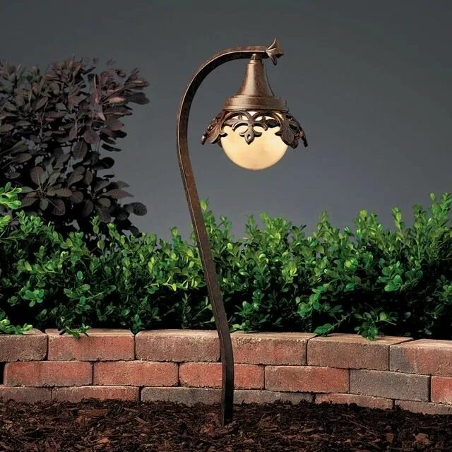 Красивые уличные светильники своими руками Vintage Park Path and Spread 1-Light 12V, Textured Tannery Bronze - Midcentury -