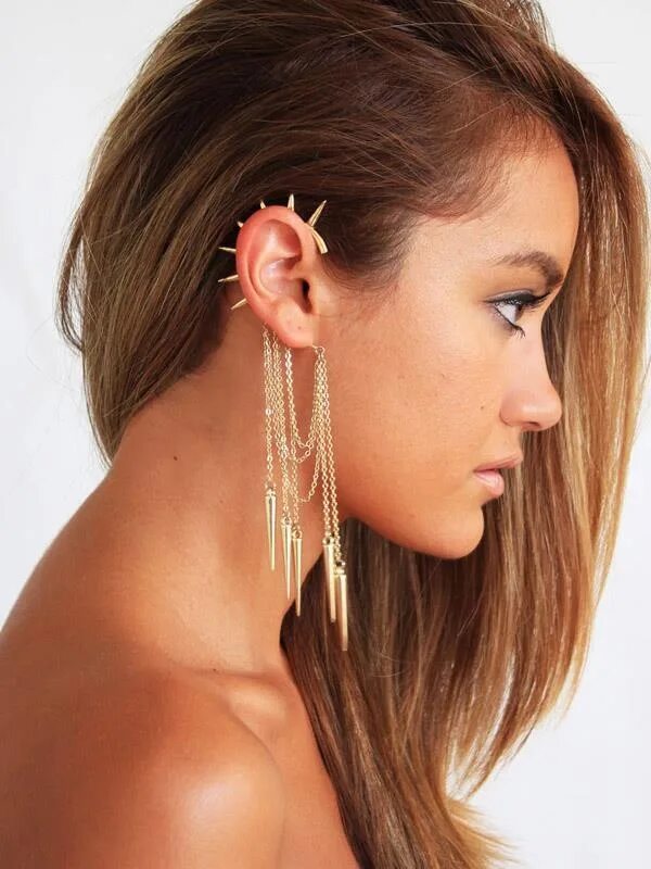 Красивые уши у девушек фото Pin on Pretty Ear Piercings Spike ear cuff, Beautiful ear cuffs, Cute ear pierci