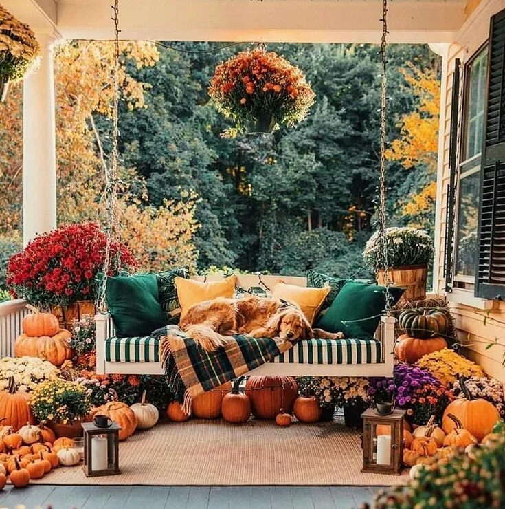 Красивые уютные фото осени Pin by EmManuelle Vicenti Gomeze on PUEBLO y JARDIN Fall decor, Fall front porch