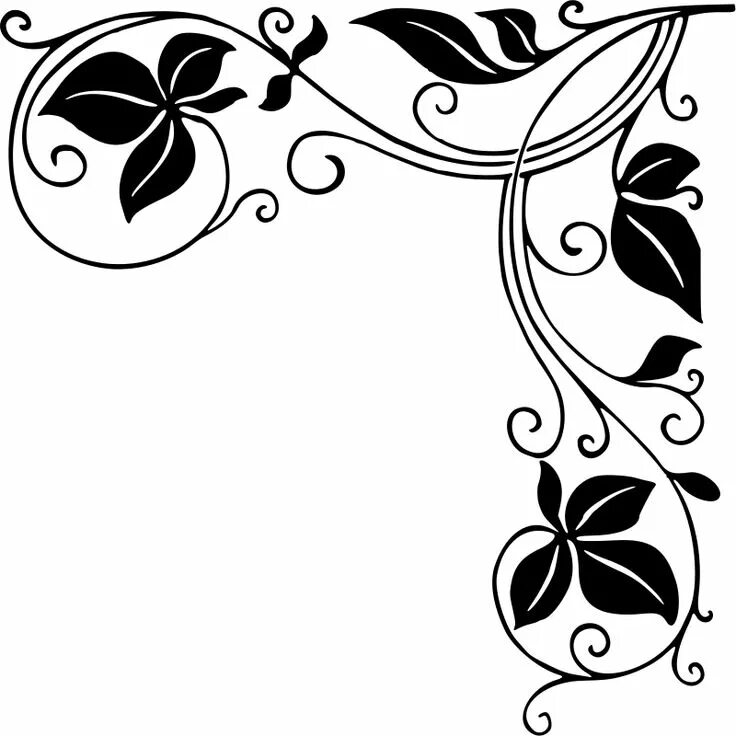 Красивые узоры для оформления Corner decoration 2 Lotus flower art, Stencil crafts, Flower pattern design
