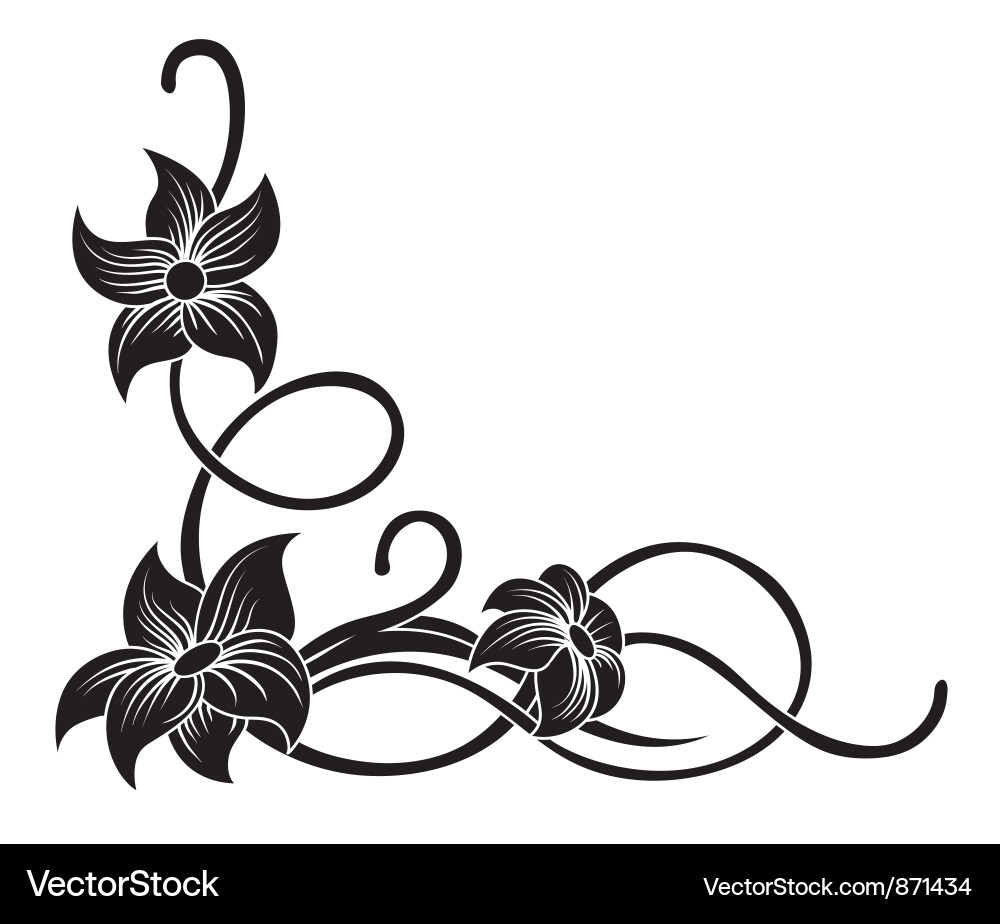 Красивые узоры для оформления Floral corner Royalty Free Vector Image - VectorStock