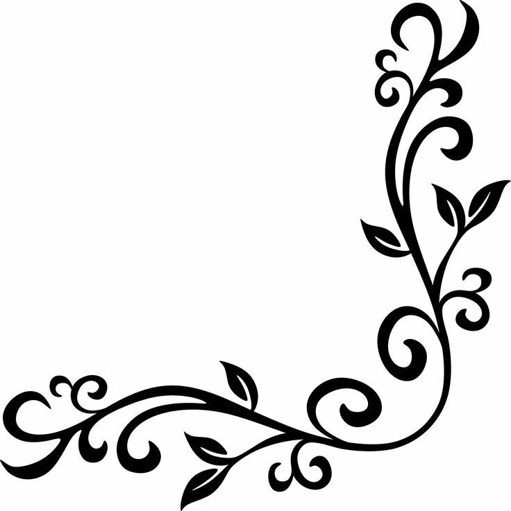 Красивые узоры для оформления страниц Picture Frames Floral Design Clip Art - Corner Flourish Png Download B56 Flower 