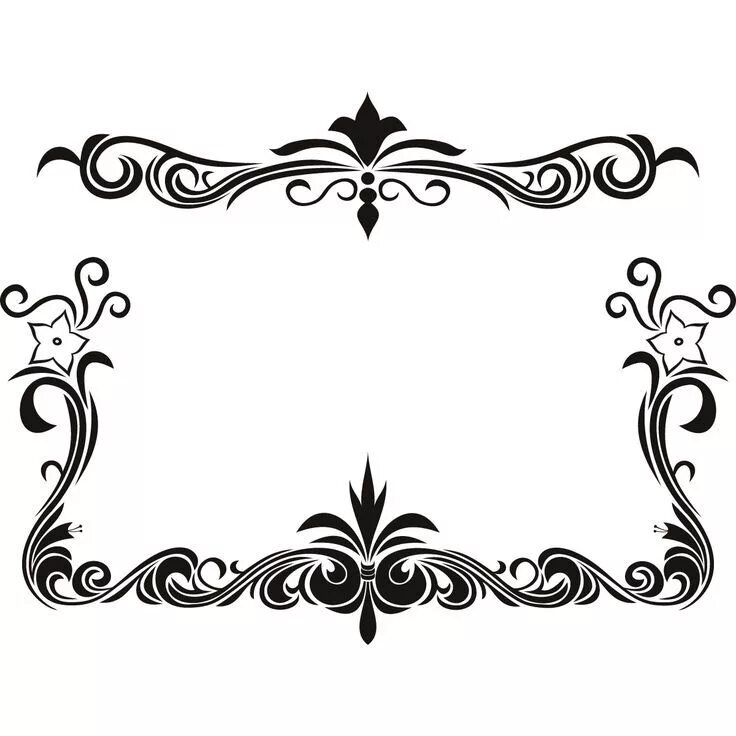 Красивые узоры для оформления страниц Image result for free black and white creepy borders Page borders design, Decal 