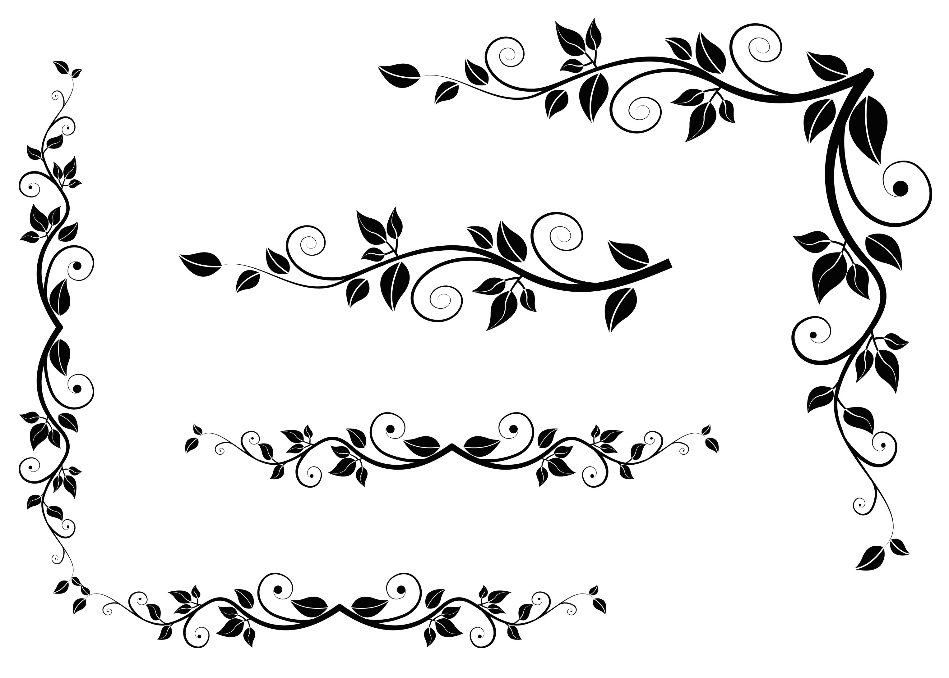 Красивые узоры для оформления текста Deco Leaves PNG Clipart Picture Clip art, Stencils printables, Free clipart